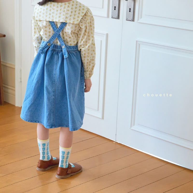 Chouette - Korean Children Fashion - #prettylittlegirls - Square Denim One-piece - 6