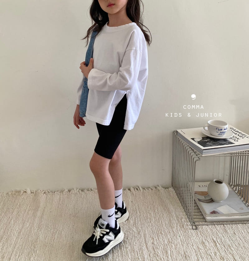 Comma - Korean Children Fashion - #kidsshorts - Slit Tee - 4