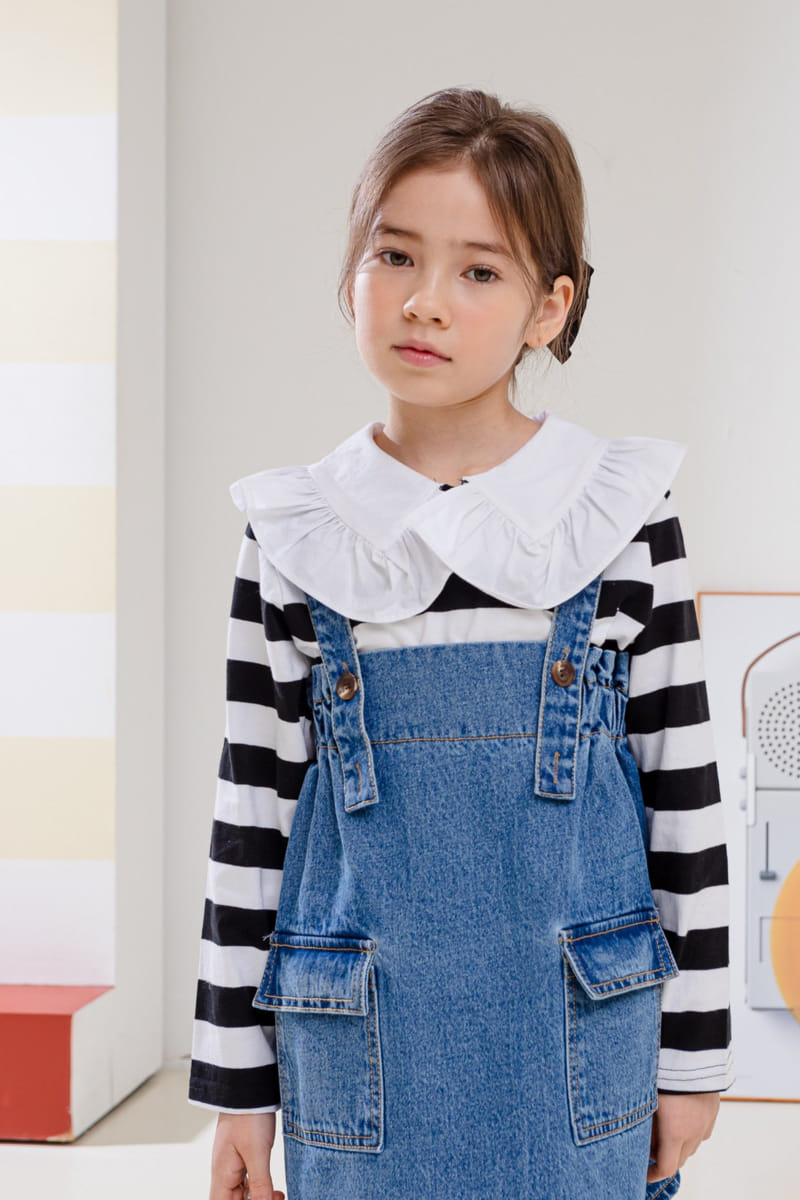 Dore Dore - Korean Children Fashion - #discoveringself - Spring Frill Collar Tee - 5