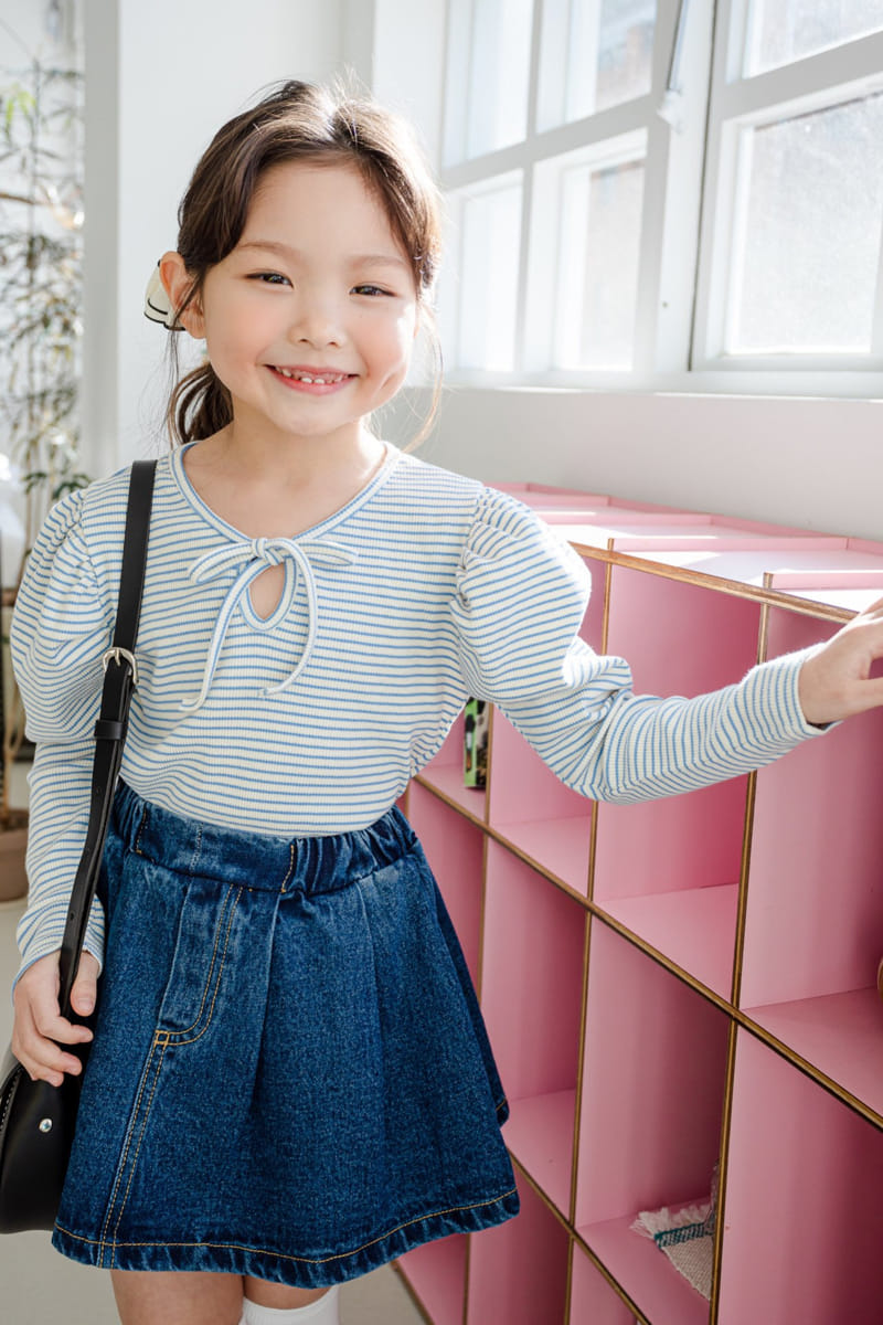 Dore Dore - Korean Children Fashion - #fashionkids - Spring Ribbon Shirring Tee - 8