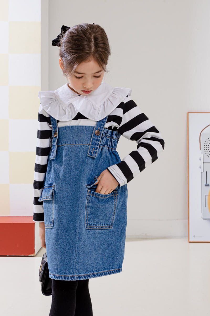 Dore Dore - Korean Children Fashion - #kidzfashiontrend - Spring Frill Collar Tee - 9