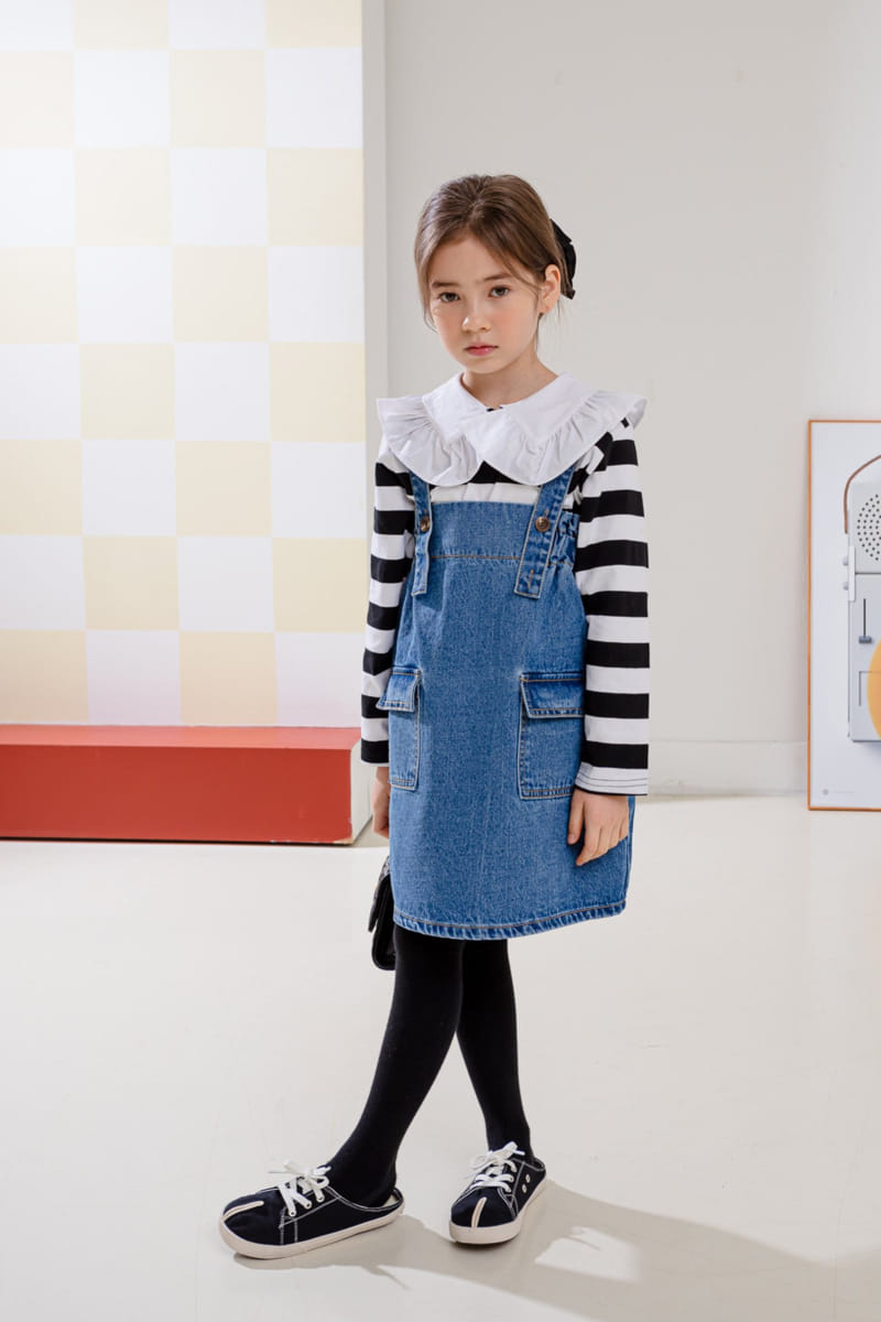 Dore Dore - Korean Children Fashion - #littlefashionista - Spring Frill Collar Tee - 11