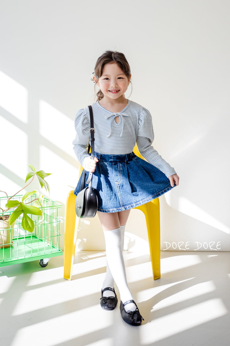 Dore Dore - Korean Children Fashion - #minifashionista - Spring Ribbon Shirring Tee