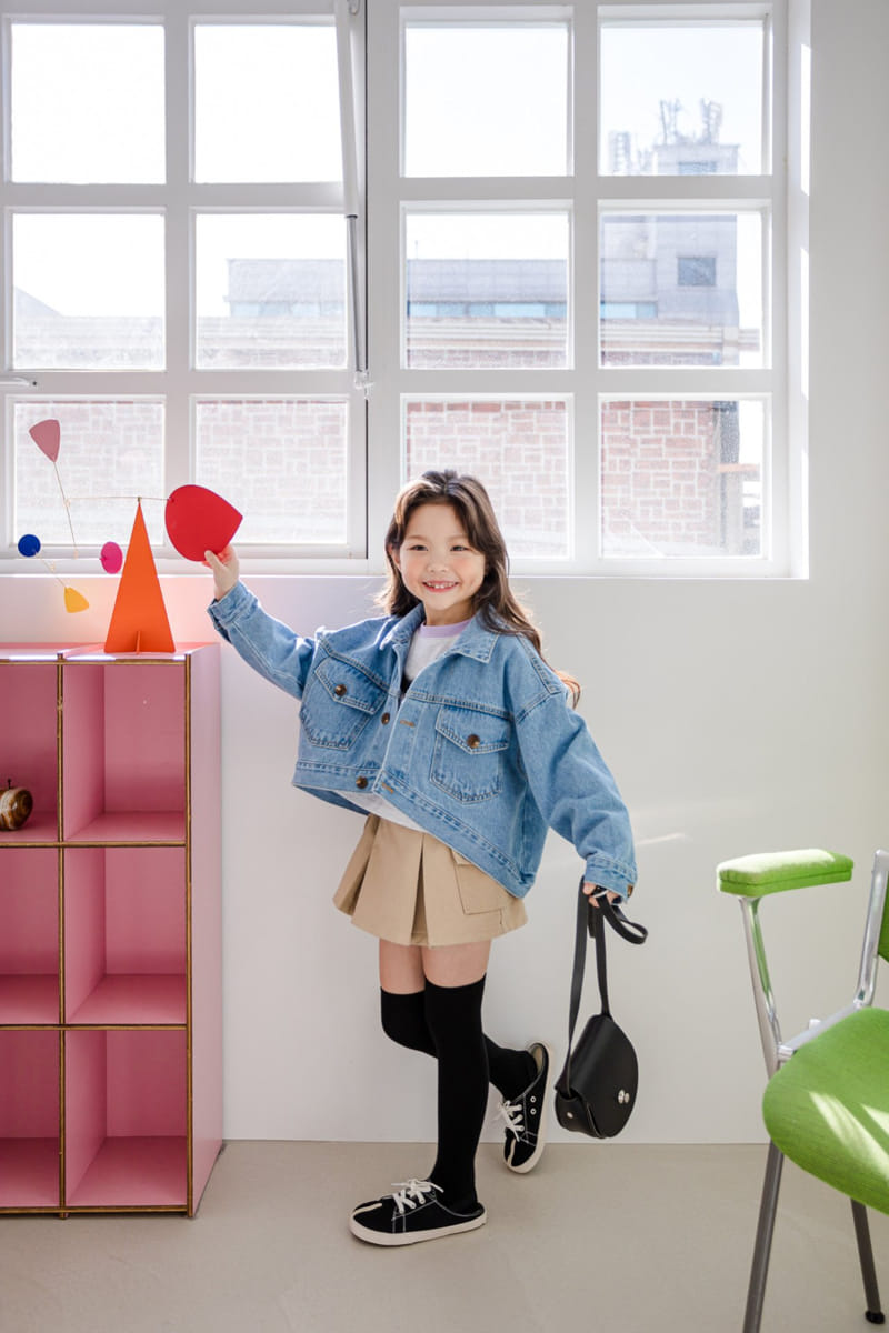 Dore Dore - Korean Children Fashion - #prettylittlegirls - Spring Crop Denim Jacket - 10