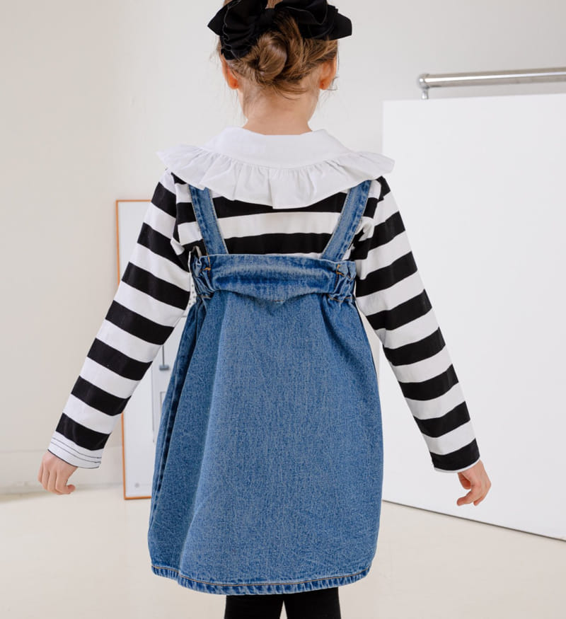 Dore Dore - Korean Children Fashion - #stylishchildhood - Spring Denim Mue One-piece - 6