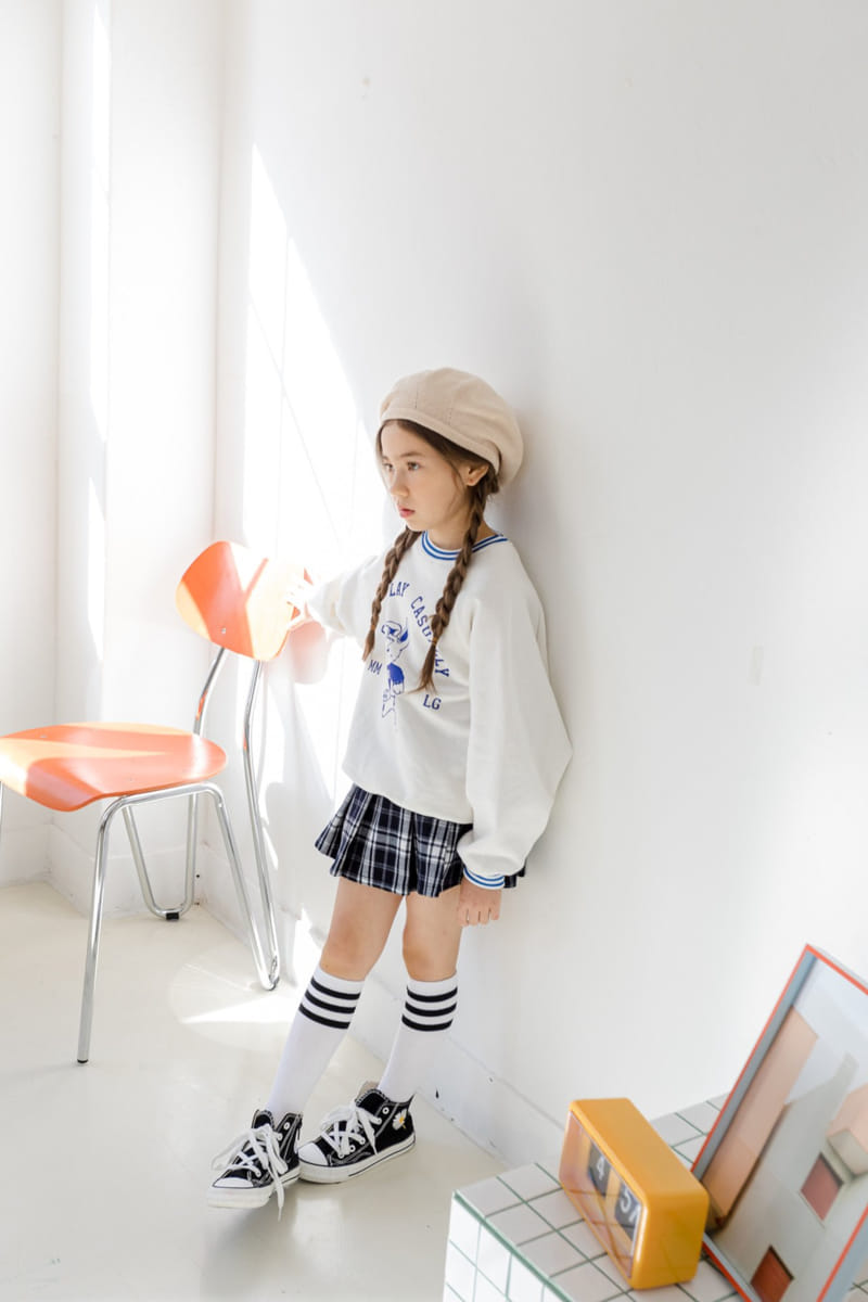 Dore Dore - Korean Children Fashion - #todddlerfashion - Spring Check Wrinkle Skirt Pants - 2