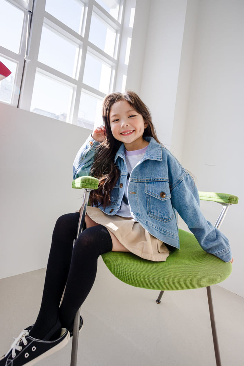 Dore Dore - Korean Children Fashion - #todddlerfashion - Spring Crop Denim Jacket - 11