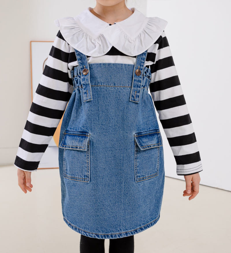 Dore Dore - Korean Children Fashion - #toddlerclothing - Spring Denim Mue One-piece - 5