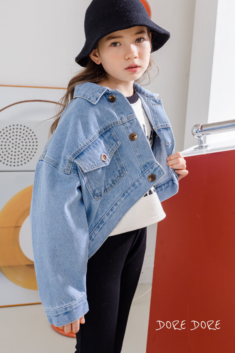 Dore Dore - Korean Children Fashion - #toddlerclothing - Spring Crop Denim Jacket - 12