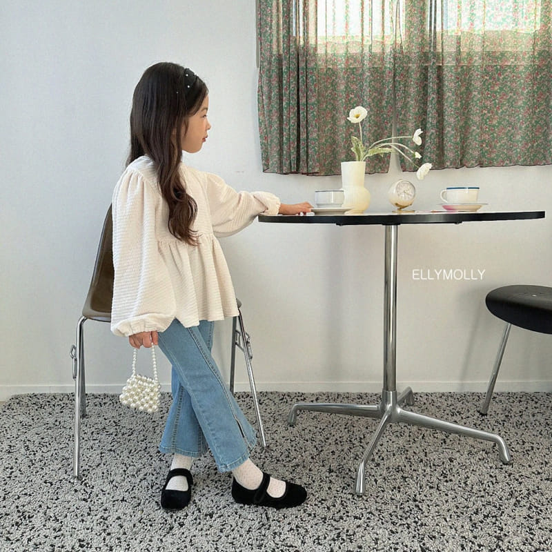 Ellymolly - Korean Children Fashion - #Kfashion4kids - Embo Shirring Blouse