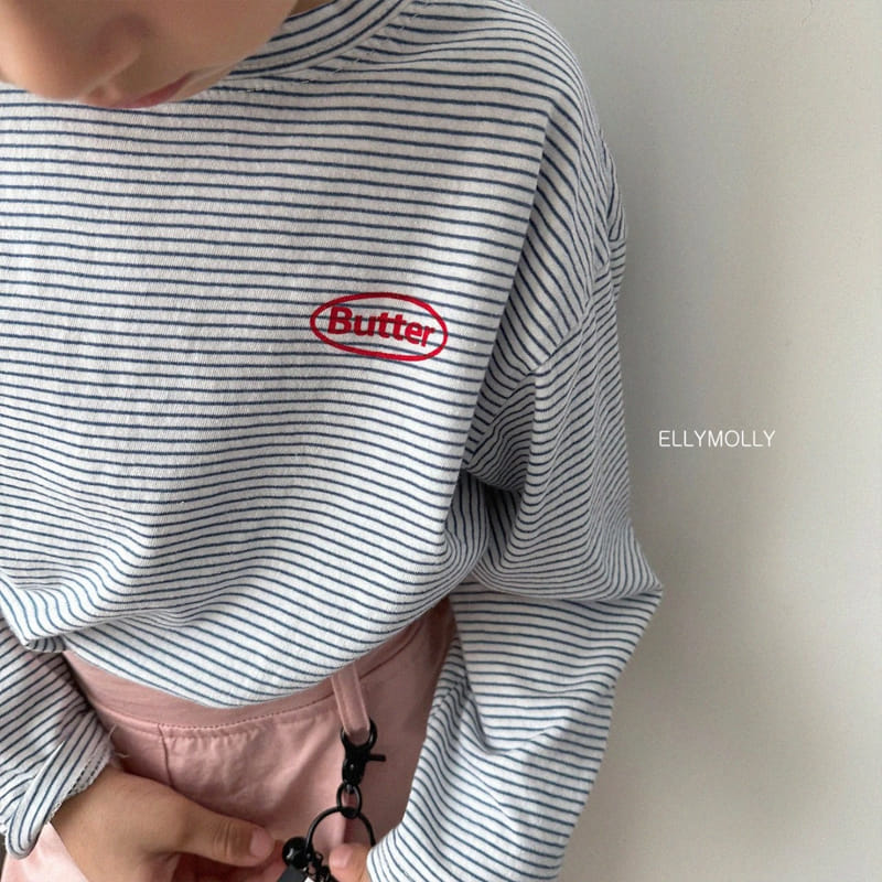 Ellymolly - Korean Children Fashion - #designkidswear - Butter Stripes Tee - 8