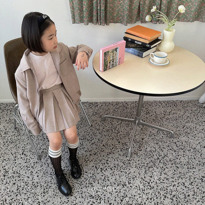 Ellymolly - Korean Children Fashion - #fashionkids - School Wrinkle Skirt - 9