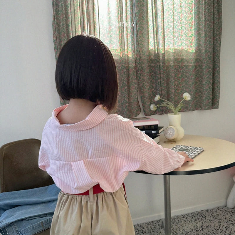 Ellymolly - Korean Children Fashion - #kidzfashiontrend - Ccamel Stripes Shirt - 6