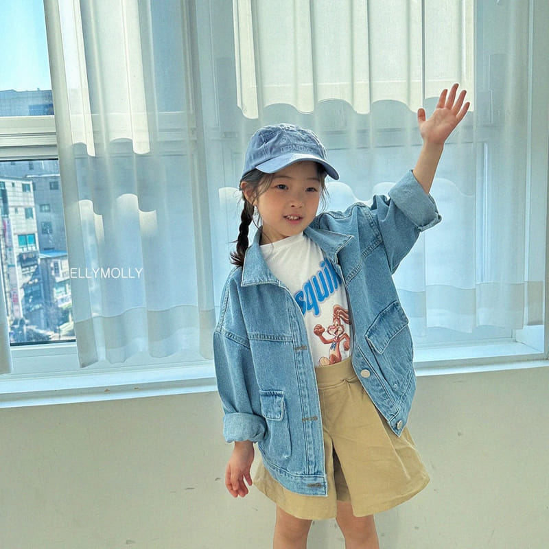 Ellymolly - Korean Children Fashion - #kidzfashiontrend - Gunbbang Denim Jacket - 3