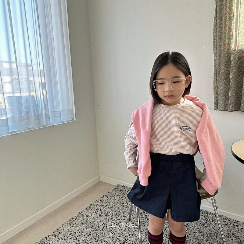 Ellymolly - Korean Children Fashion - #todddlerfashion - Butter Stripes Tee - 4