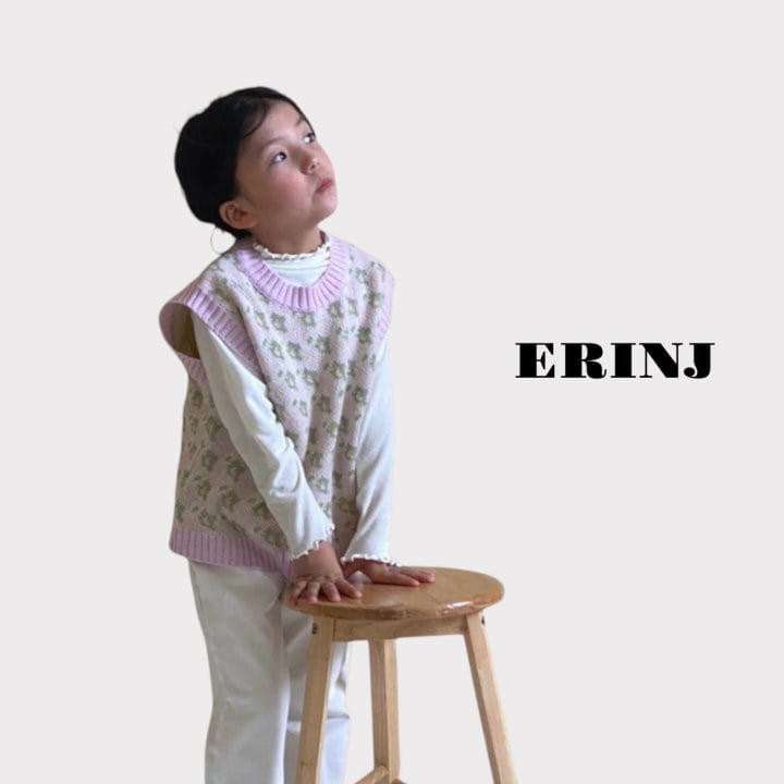 Erin J - Korean Children Fashion - #littlefashionista - Flower Knit Vest - 7