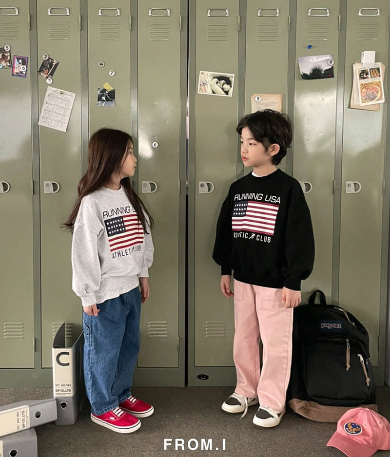 From I - Korean Children Fashion - #minifashionista - Running USA Sweatshirt - 6