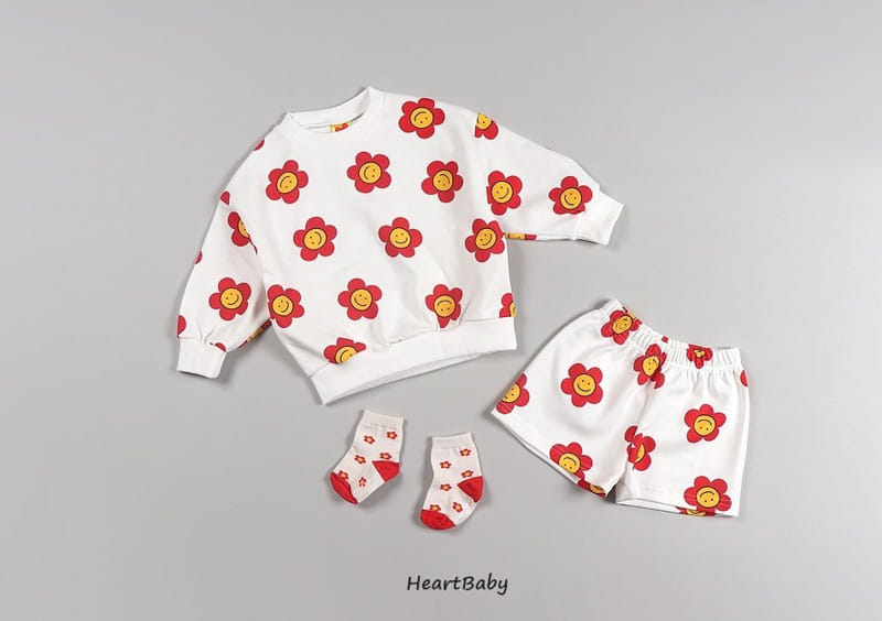 Heart Baby - Korean Children Fashion - #fashionkids - Dasiy Shorts Top Bottom Set - 6