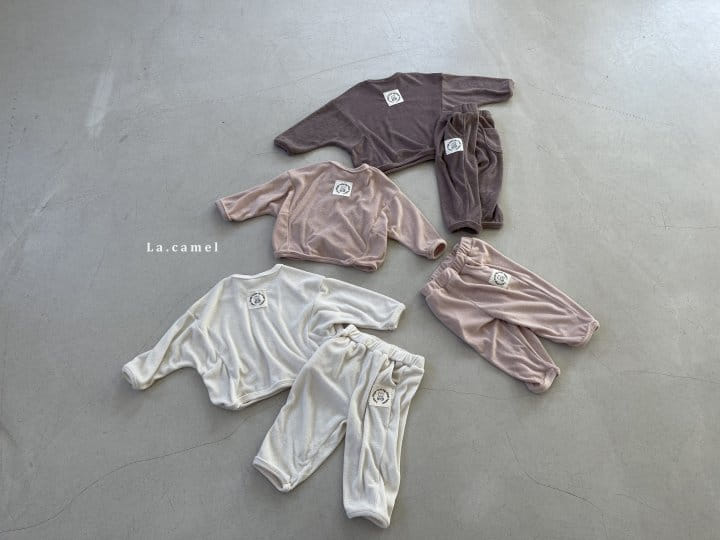 La Camel - Korean Children Fashion - #discoveringself - Latte Top Bottom Set - 3