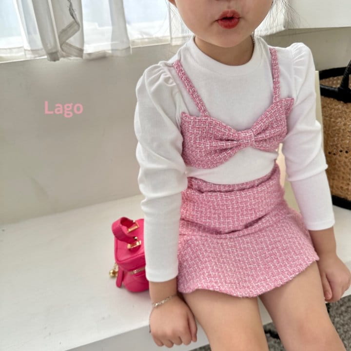 Lago - Korean Children Fashion - #Kfashion4kids - Ribbon Twid Top Bottom Set - 5