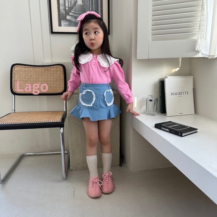 Lago - Korean Children Fashion - #fashionkids - Lover Collar Tee - 3