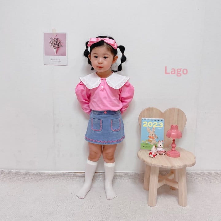 Lago - Korean Children Fashion - #kidsstore - Lover Collar Tee - 5