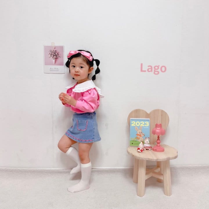 Lago - Korean Children Fashion - #kidzfashiontrend - Lover Collar Tee - 6