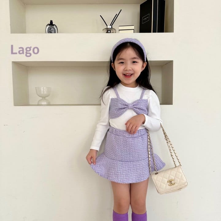 Lago - Korean Children Fashion - #prettylittlegirls - Ribbon Twid Top Bottom Set - 9