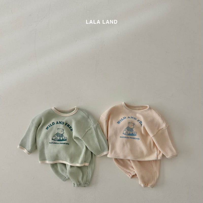 Lalaland - Korean Baby Fashion - #babyfever - Bebe Waffle Top Bottom Set