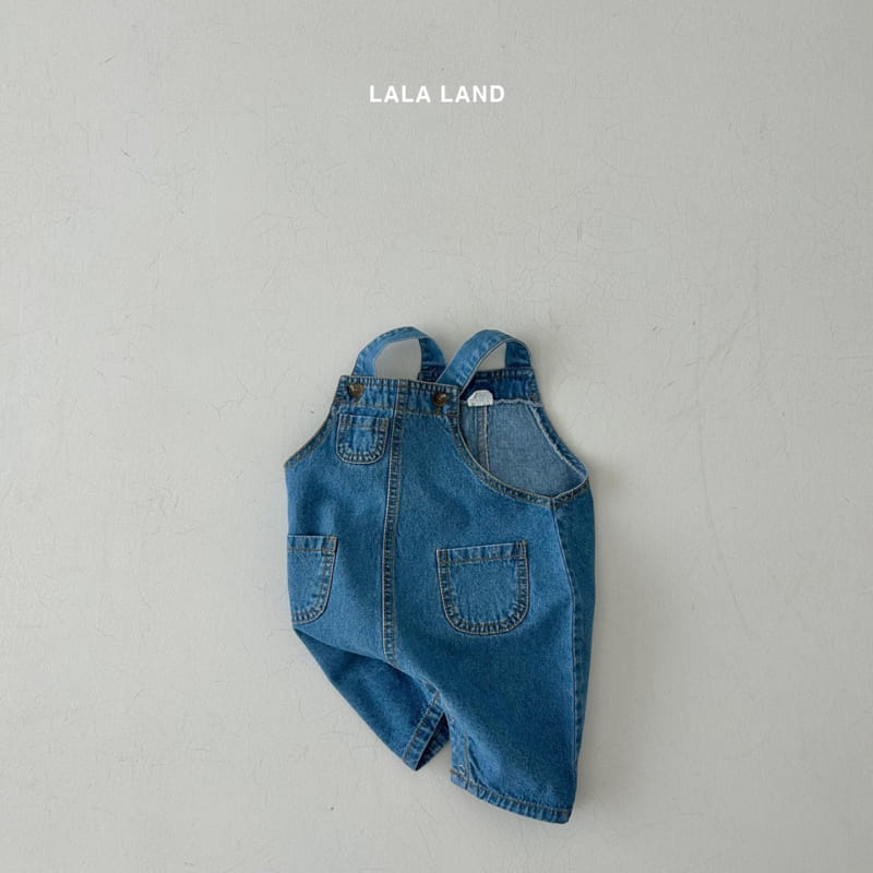 Lalaland - Korean Baby Fashion - #babyoninstagram - Bebe Pocket Denim Dungarees - 2