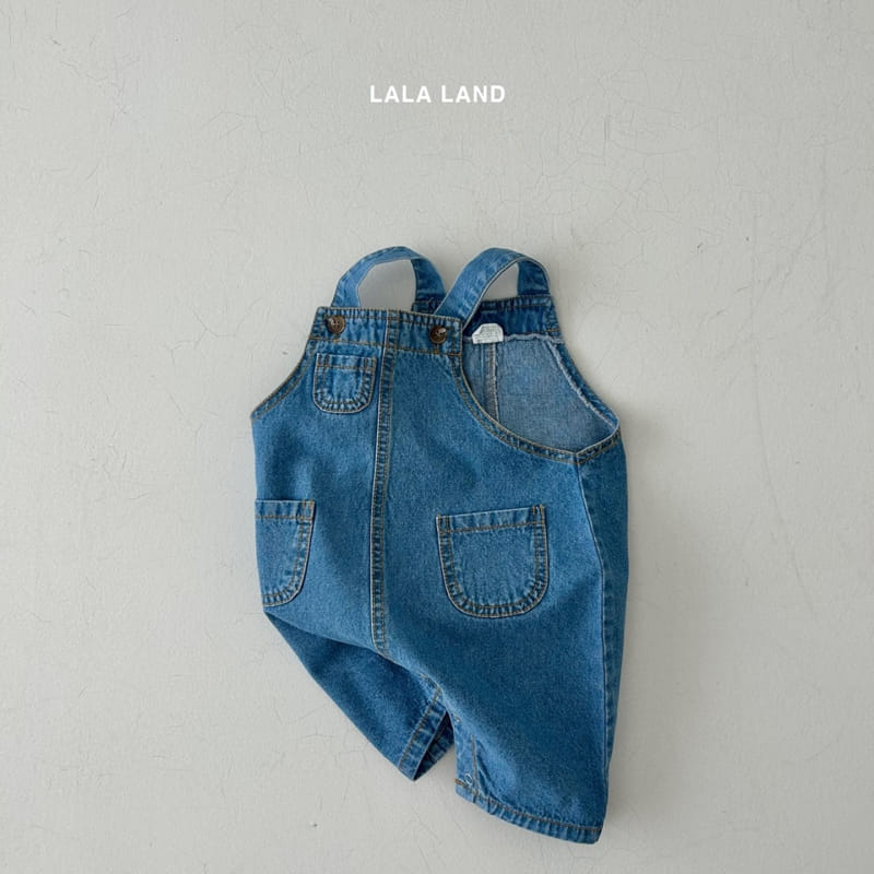 Lalaland - Korean Baby Fashion - #babyootd - Bebe Pocket Denim Dungarees - 3