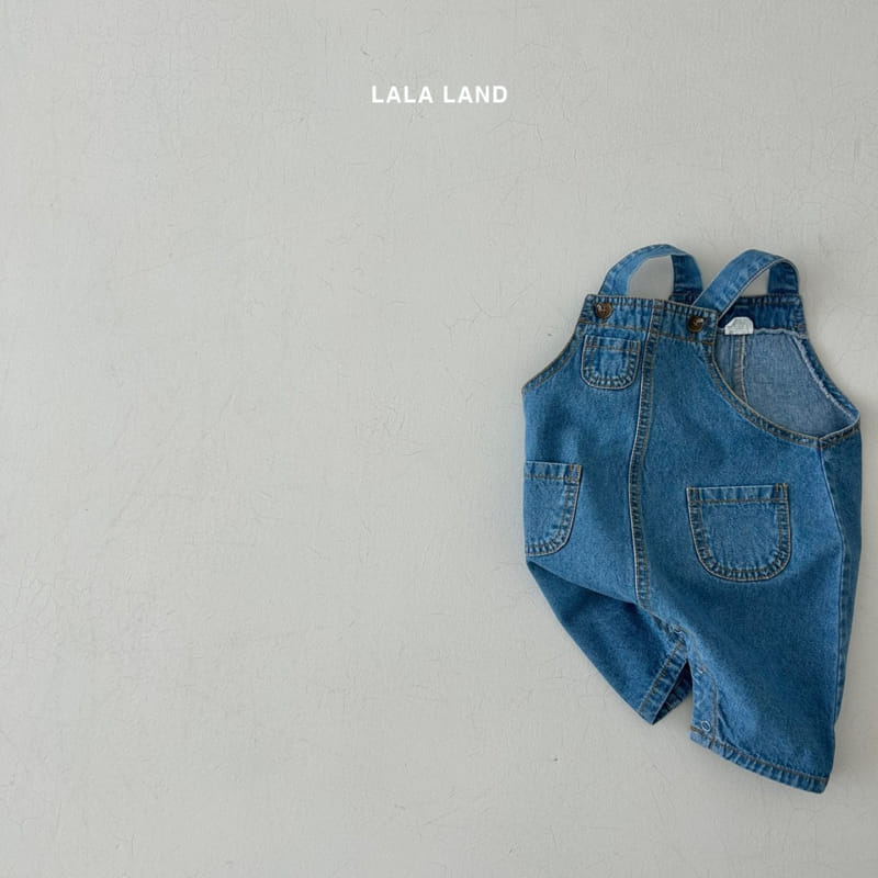 Lalaland - Korean Baby Fashion - #babyootd - Bebe Pocket Denim Dungarees - 4