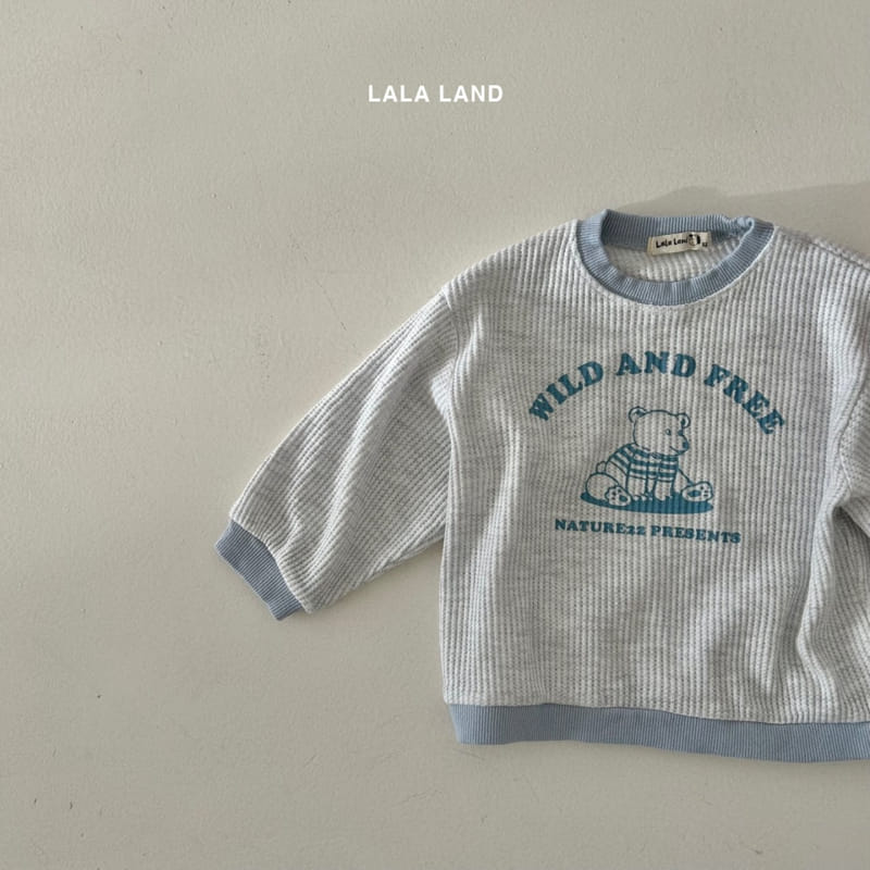 Lalaland - Korean Children Fashion - #littlefashionista - Waffle Top Bottom Set - 5