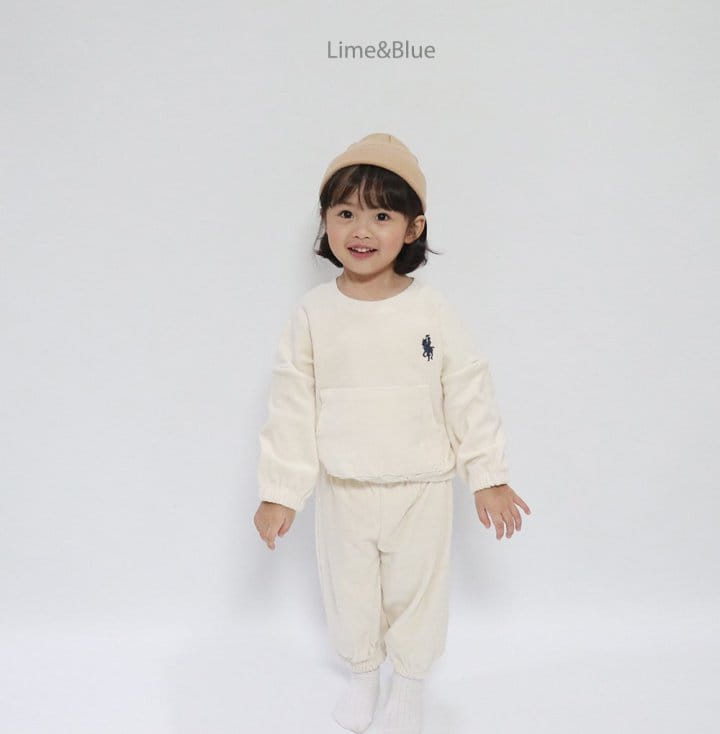 Lime & Blue - Korean Children Fashion - #Kfashion4kids - Lapa Club Terry Top Bottom Set - 9