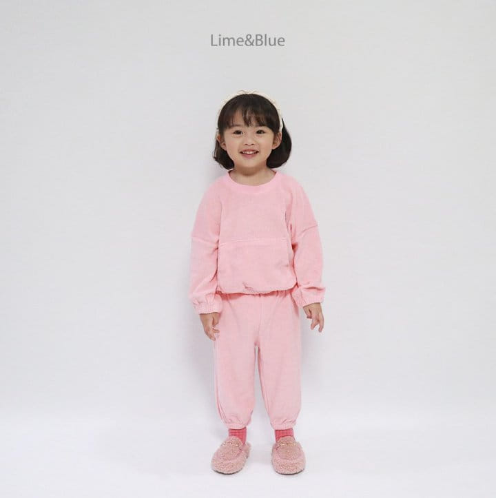 Lime & Blue - Korean Children Fashion - #fashionkids - Lapa Club Terry Top Bottom Set - 5