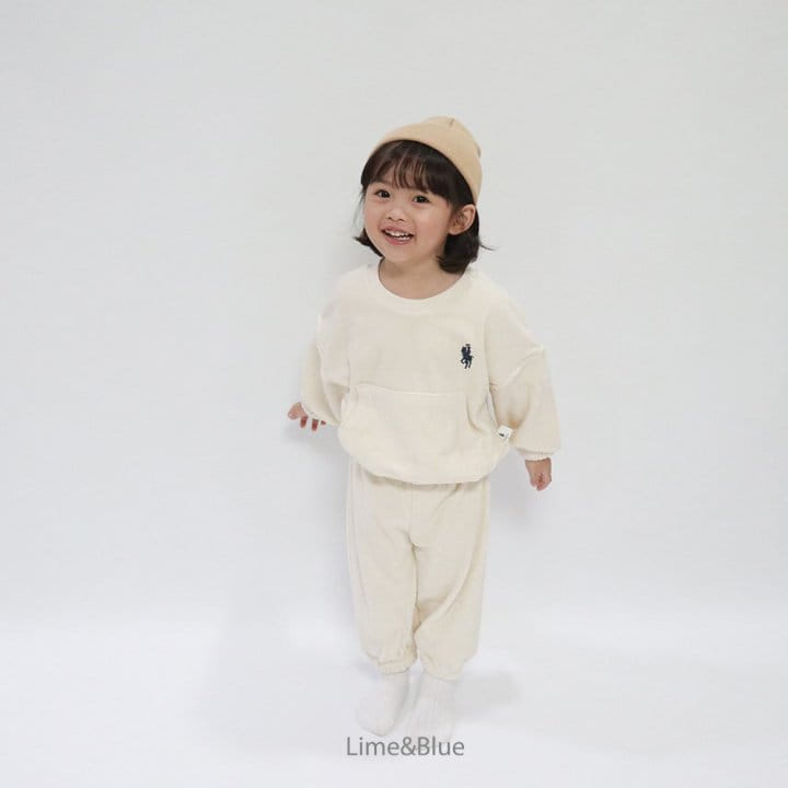 Lime & Blue - Korean Children Fashion - #kidsshorts - Lapa Club Terry Top Bottom Set - 6