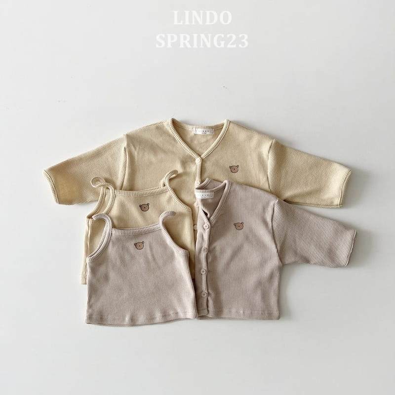 Lindo - Korean Children Fashion - #Kfashion4kids - Mini Bear Waffle Top Bottom Set - 6