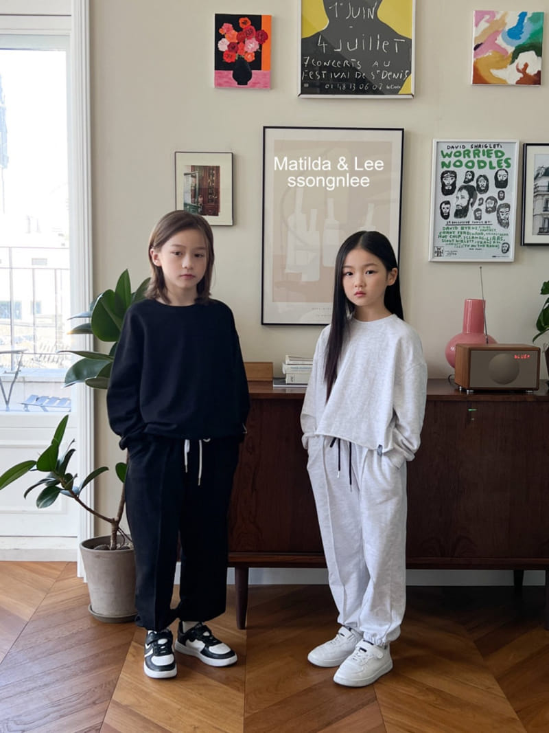 Matilda & Lee - Korean Children Fashion - #kidzfashiontrend - Crop Label Top Bottom Set - 4