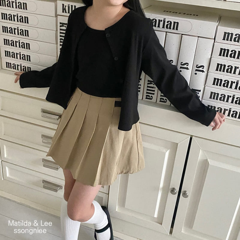 Matilda & Lee - Korean Children Fashion - #Kfashion4kids - Rib Sleeveless Cardigan Set - 3