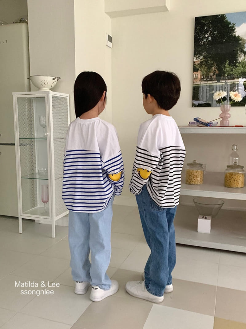 Matilda & Lee - Korean Children Fashion - #kidzfashiontrend - Smile Cutting Stripes Tee - 4