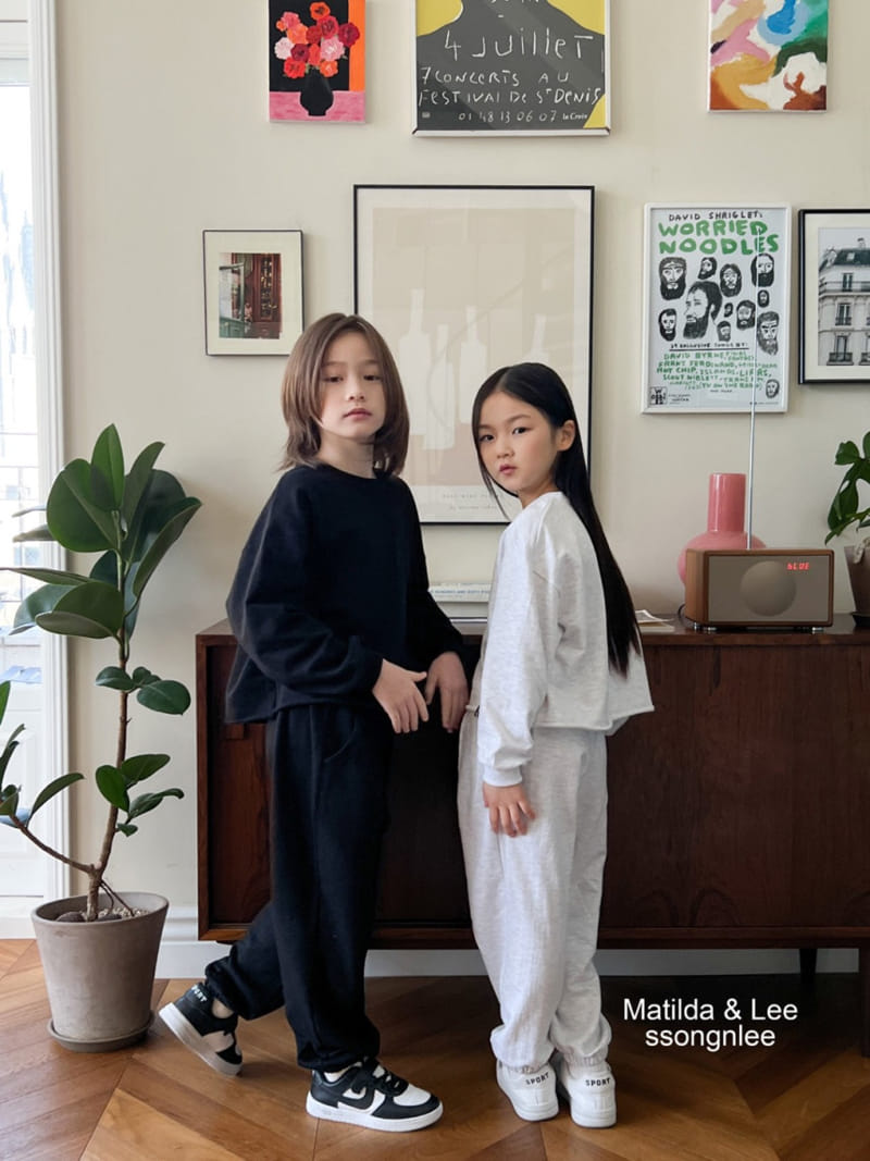 Matilda & Lee - Korean Children Fashion - #childofig - Crop Label Top Bottom Set - 10