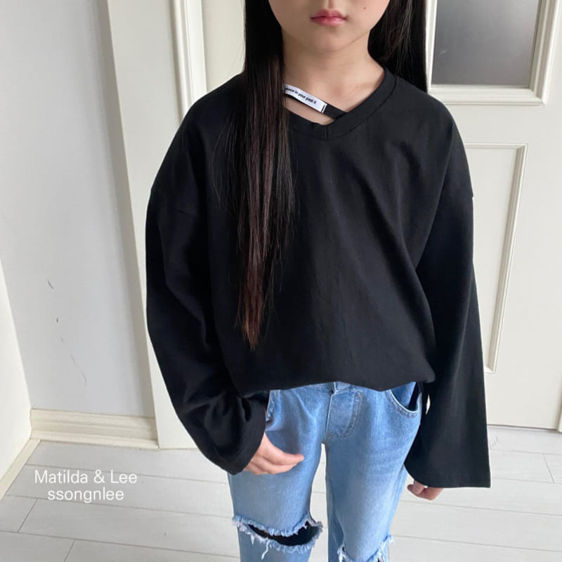 Matilda & Lee - Korean Children Fashion - #childofig - V Neck Label Tee