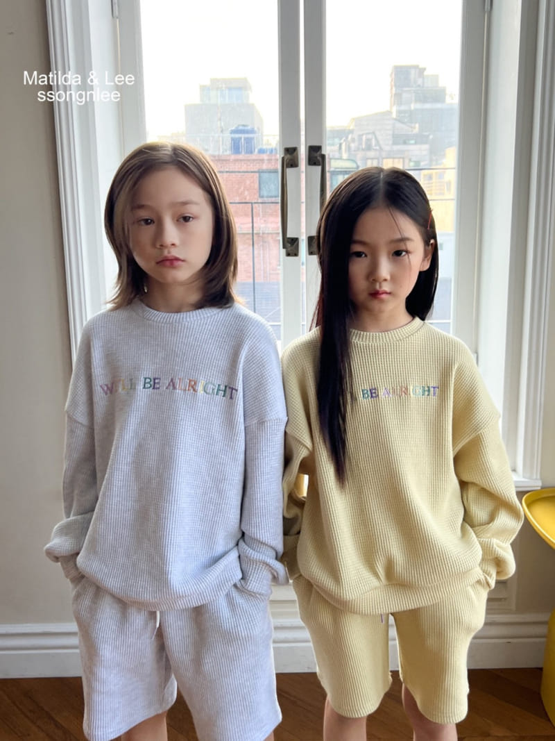 Matilda & Lee - Korean Children Fashion - #childrensboutique - Waffle Embrdoiery Top Bottom Set - 12