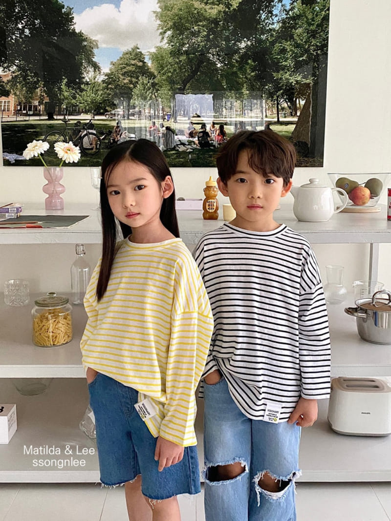 Matilda & Lee - Korean Children Fashion - #childrensboutique - Stripes Label Tee - 11