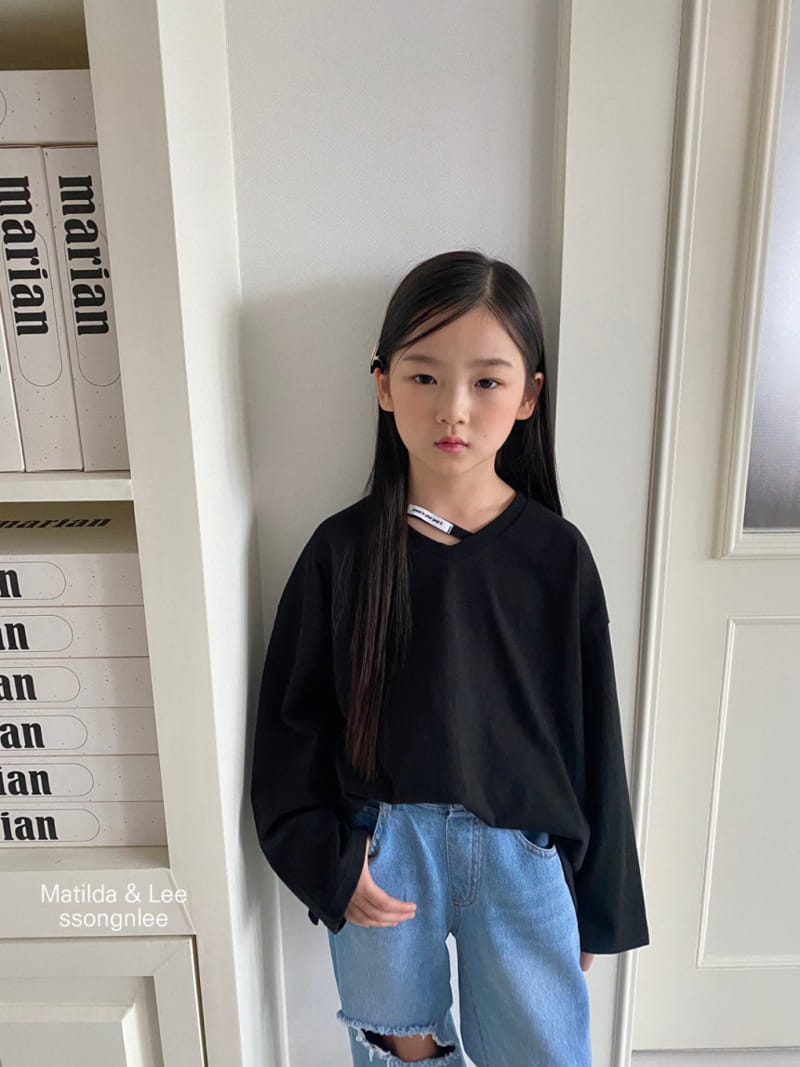 Matilda & Lee - Korean Children Fashion - #designkidswear - V Neck Label Tee - 3