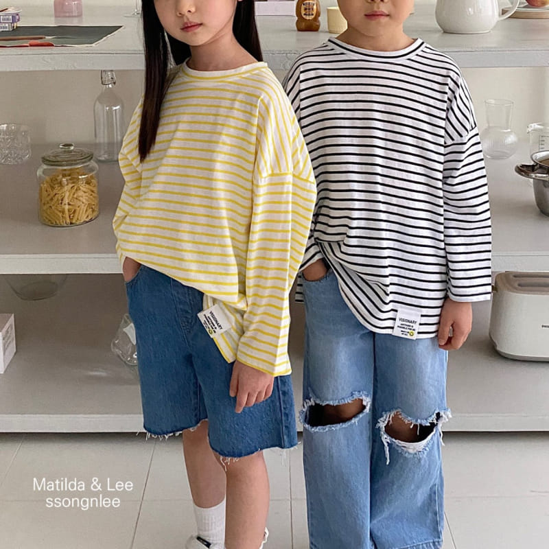 Matilda & Lee - Korean Children Fashion - #designkidswear - Stripes Label Tee - 12