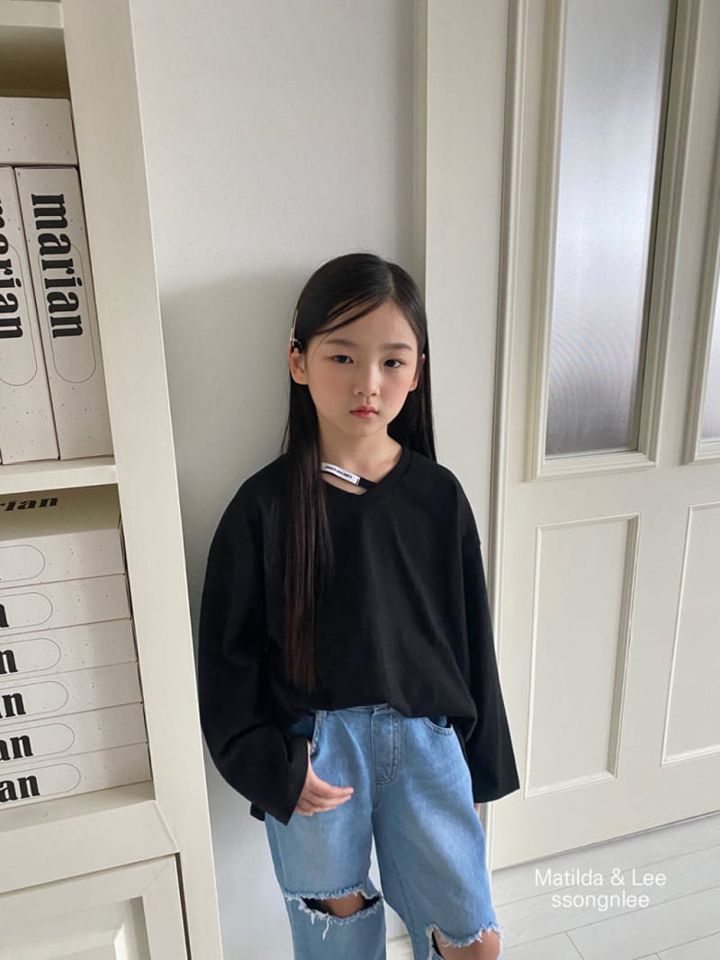 Matilda & Lee - Korean Children Fashion - #designkidswear - V Neck Label Tee - 4