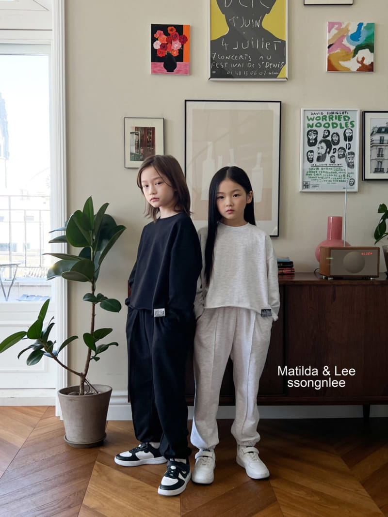 Matilda & Lee - Korean Children Fashion - #kidsshorts - Crop Label Top Bottom Set