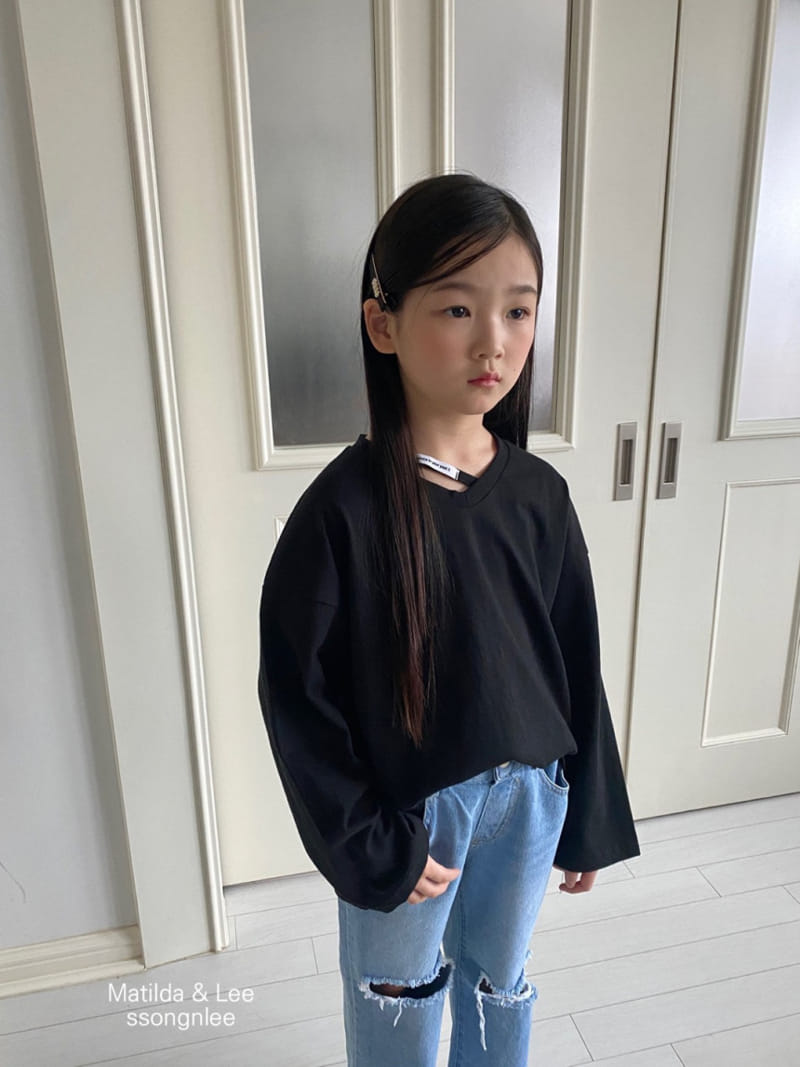 Matilda & Lee - Korean Children Fashion - #kidsstore - V Neck Label Tee - 7