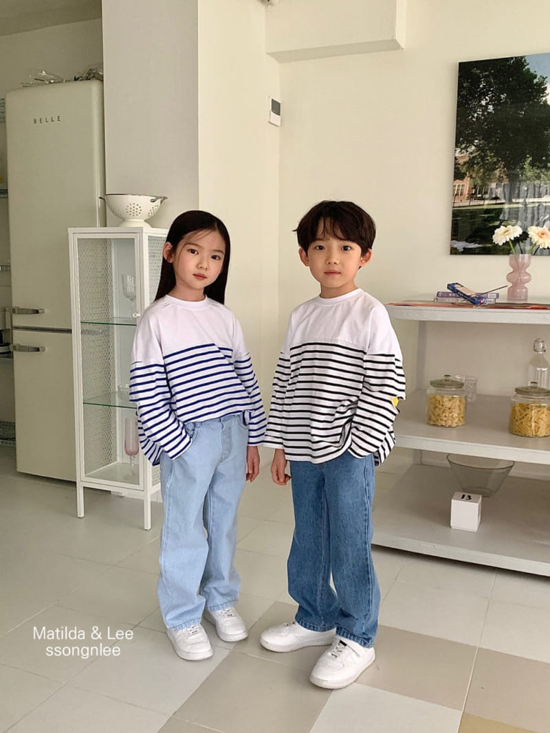 Matilda & Lee - Korean Children Fashion - #kidsstore - Smile Cutting Stripes Tee - 2